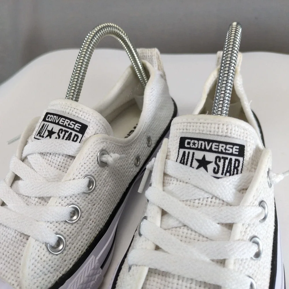 Converse All Star Shoreline Basketweave White Slip-On Sneakers Womens 8 Canvas